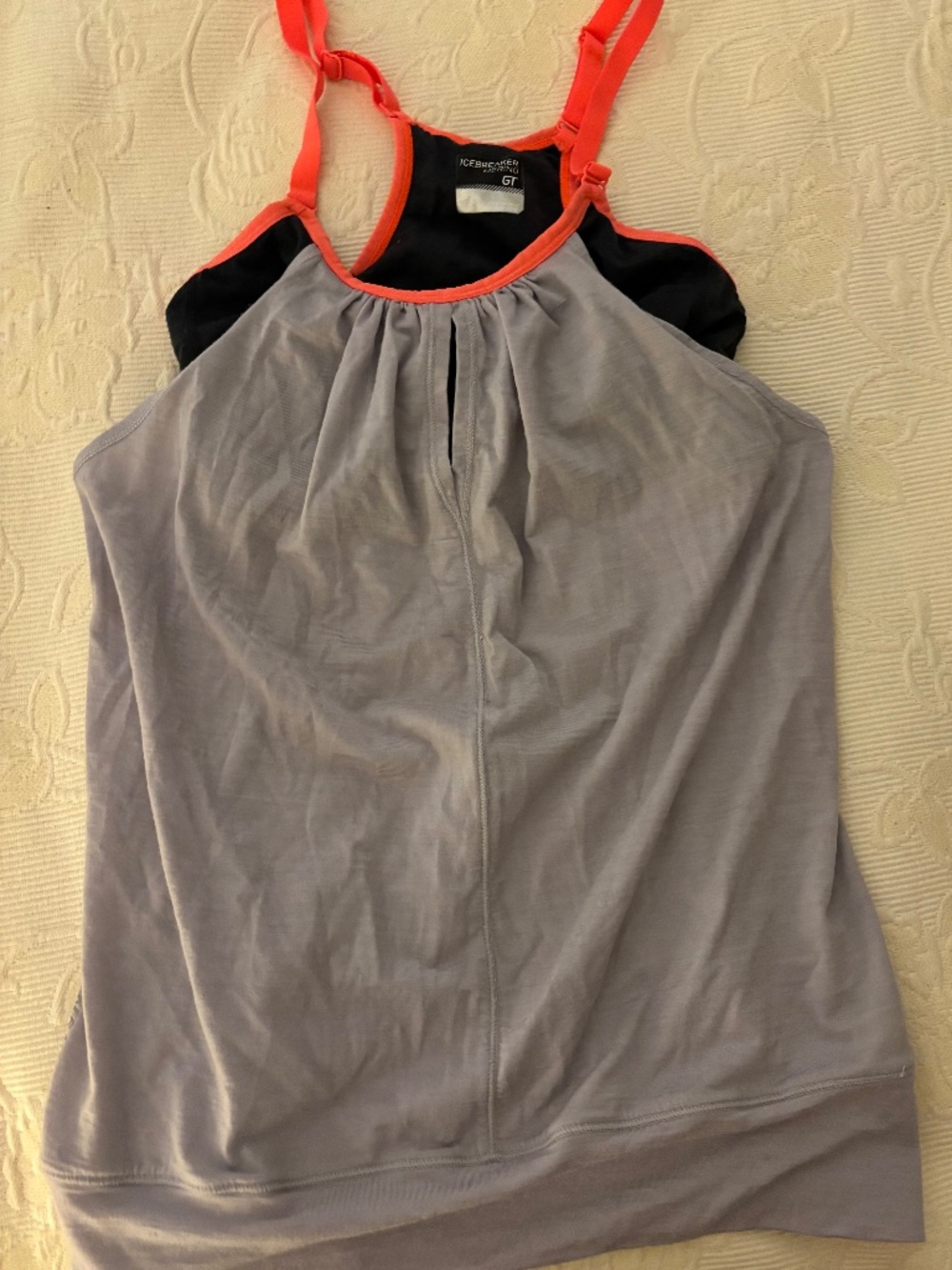 Icebreaker GT Spirit Merino Wool 2-in-1 Built-In Bra Tank Top, Size S